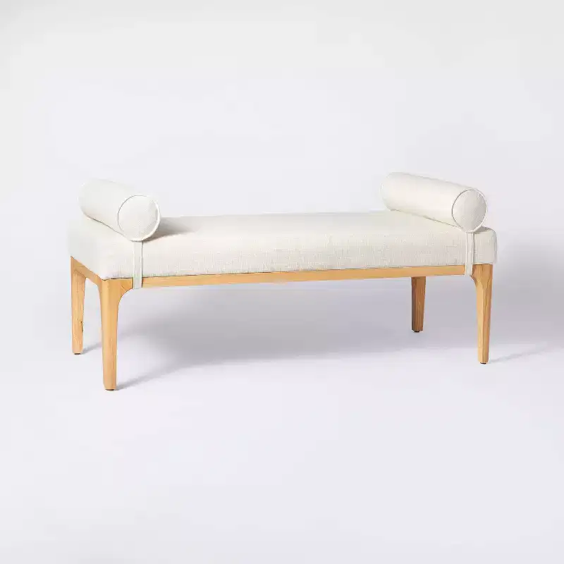 Bench with Bolster Pillows Linen - designed with