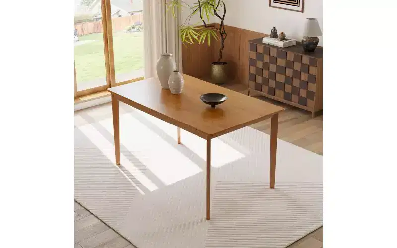 TUYOHW 49 Rectangle Kitchen Table for 4-6,Minimalist Dining Table with Wood Frame,Multifunctional Dining Room Table for Office,Living Room