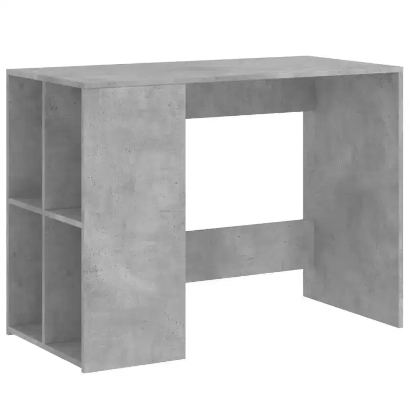 vidaXL Desk White Engineered Wood Medium Desk Rectangular Modern