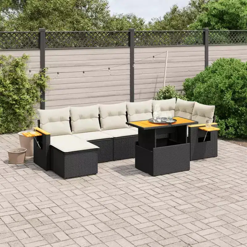 vidaXL Modular Garden Sofa Set with Cushions