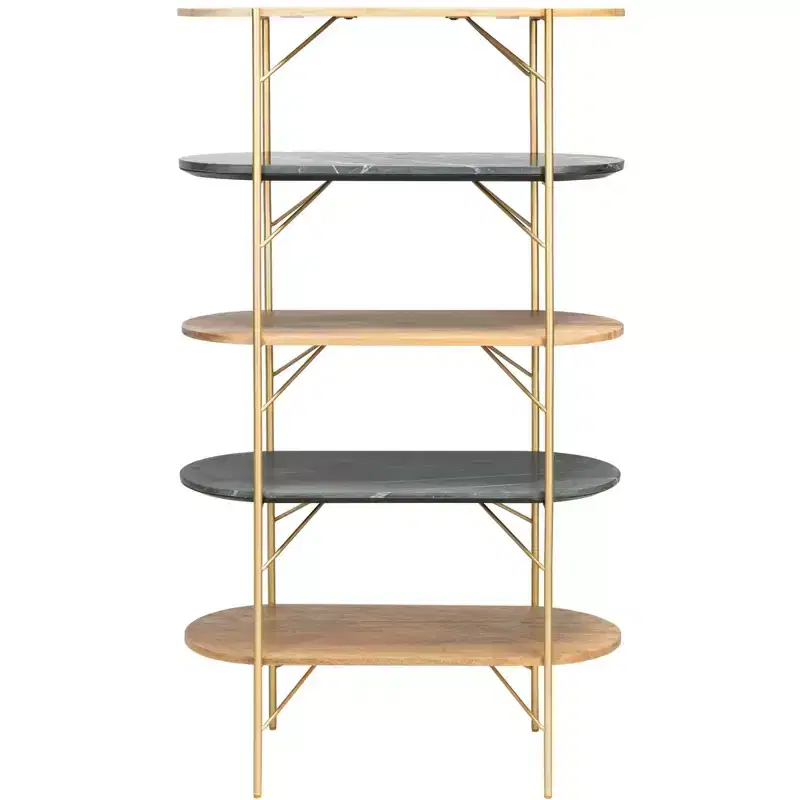 Lawson Marble Bookcase - SFV5734 - Natural/Black - Safavieh Couture
