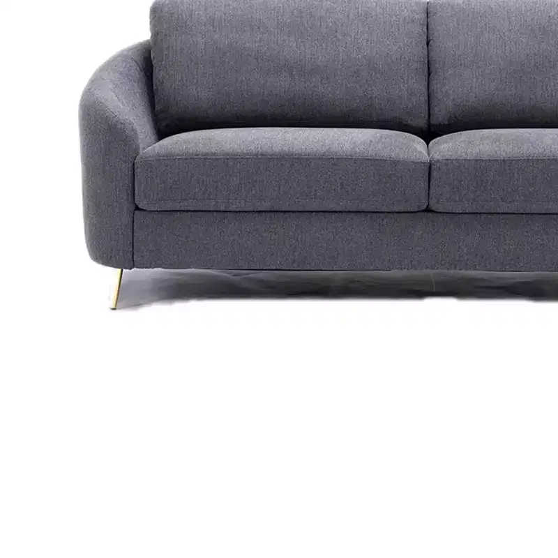 80 Yuina Sofa Gray Linen - Acme Furniture: Chrome Metal Legs, Pocket Coil Seat, Wood Frame