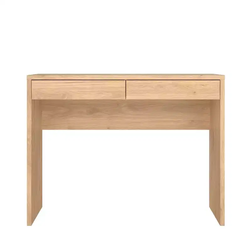 Tvilum, Wilbur Home Office Writing Desk with 2 Storage Drawer, Jackson Hickory
