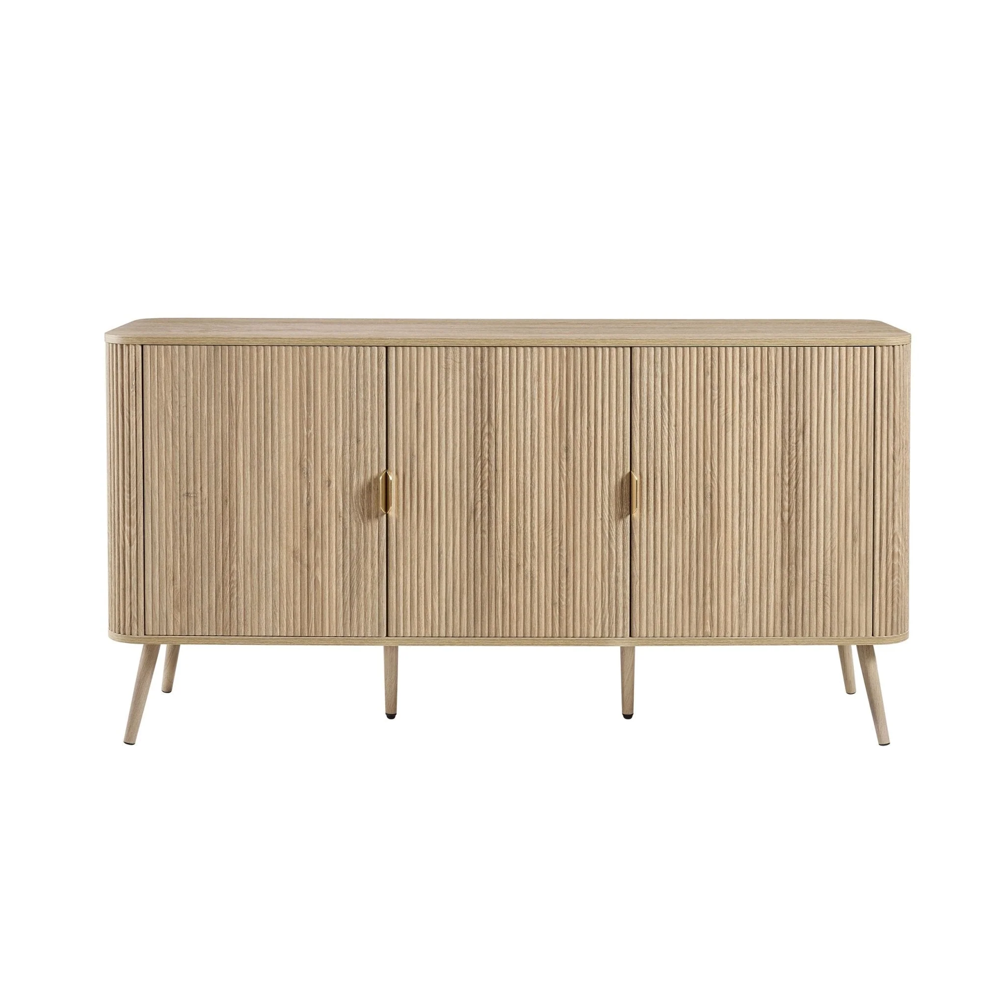 Scandi Light Wood Sideboard with 3 Doors for Living Room