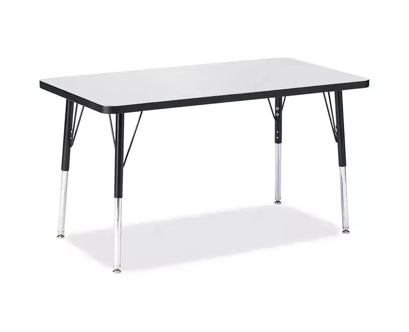 Jonti-Craft Berries Adult Height Color Edge Rectangle Table (24 x 36) in Black