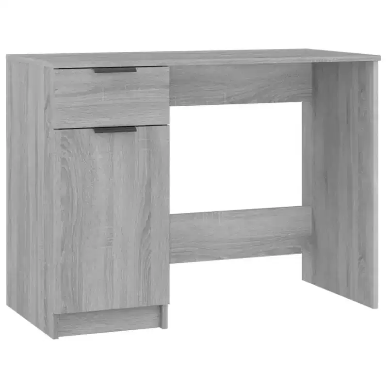 Grey Sonoma Engineered Wood Desk with Storage Drawer, 39.4