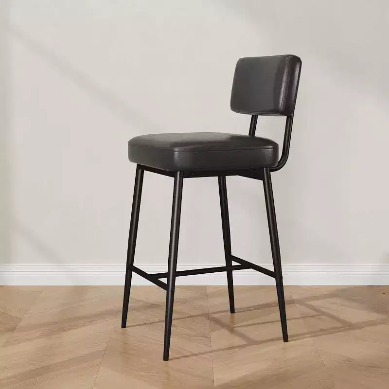 Bar Stools Set of 2, Backrest, Heavy Duty 400LBS Capacity, Metal Legs, Modern Upholstered Barstool Chairs, for Kitchen Island, Counter, Home Decor