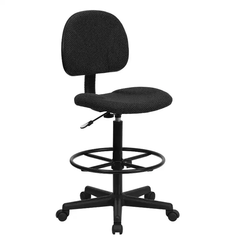 Adjustable Drafting Chair – Two Cylinder Heights, Mid-Back, Upholstered, 250 lb Capacity